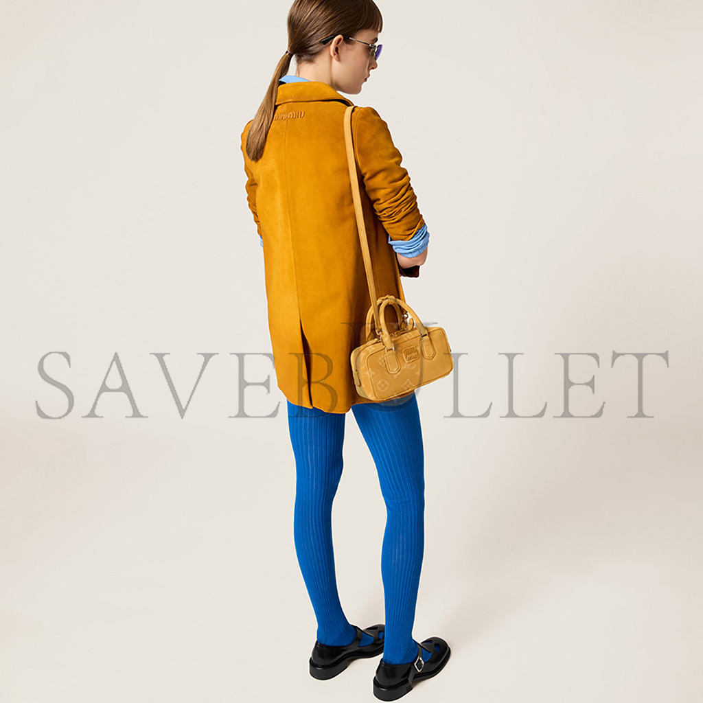 M1v M1v arcadie padded suede top-handle bag 5bb142 (22*10.5*7.5cm)